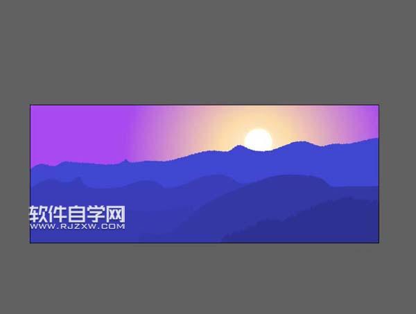 AI怎么設計夕陽西下的插畫