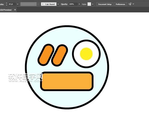 ai怎么畫早餐圖標
