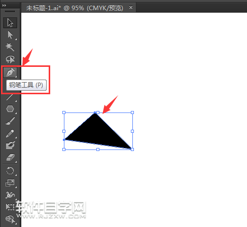 AI怎么把三角形轉換為橢圓