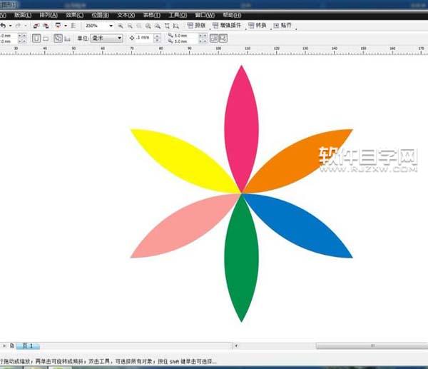 cdr使用布爾運算生成花朵
