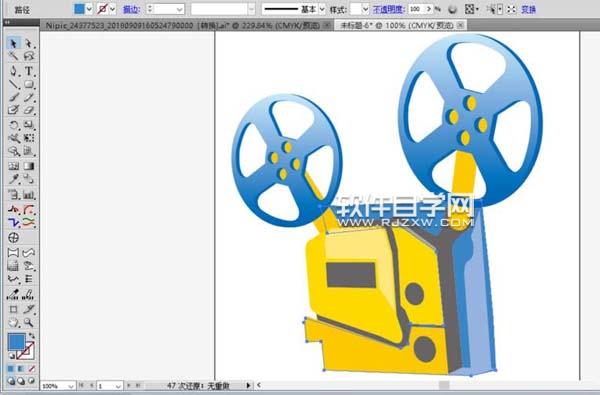 老式放映機怎么用AI設(shè)計