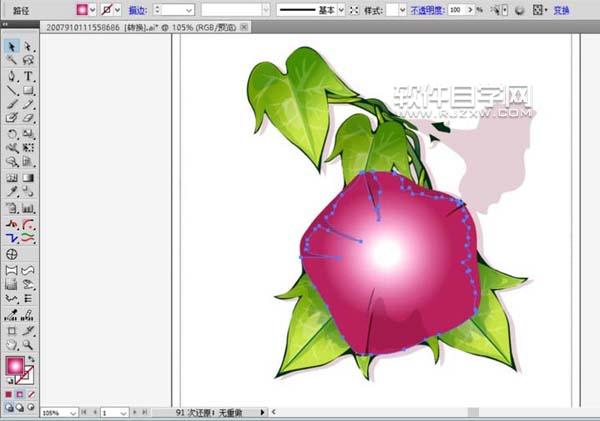 ai怎么畫牽牛花圖案