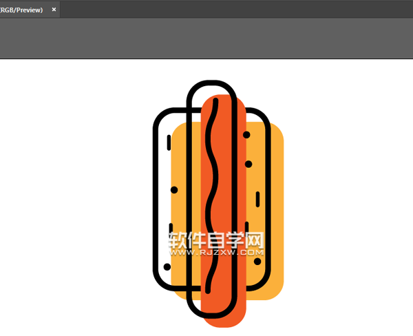 怎么用ai畫火腿腸面包