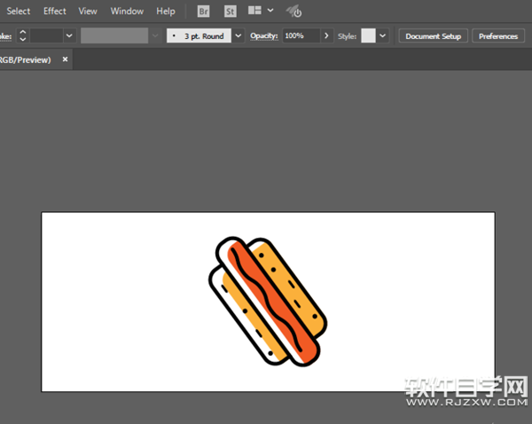 怎么用ai畫火腿腸面包