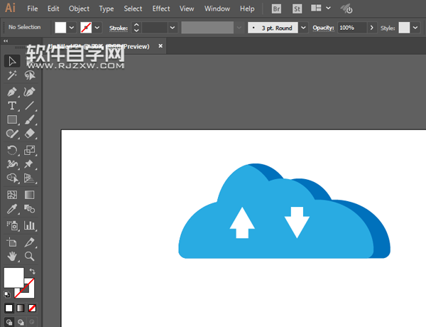 ai怎么設計云上傳下載標志