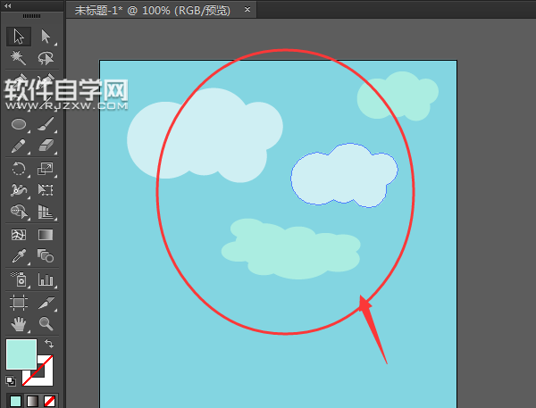 ai怎么畫藍天白云素材