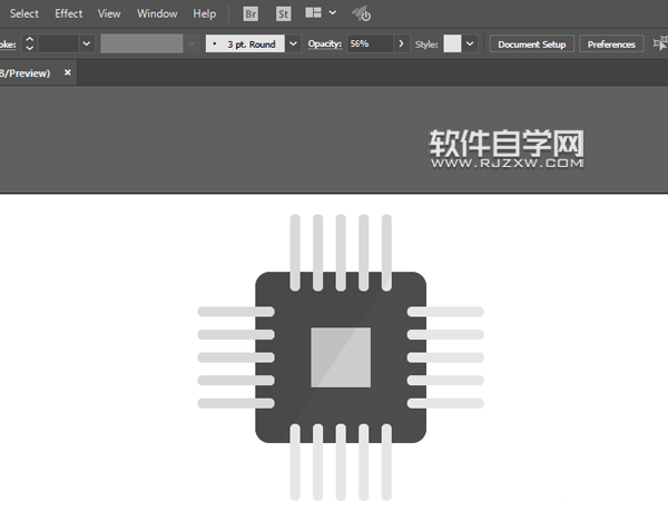 ai怎么畫電腦芯片