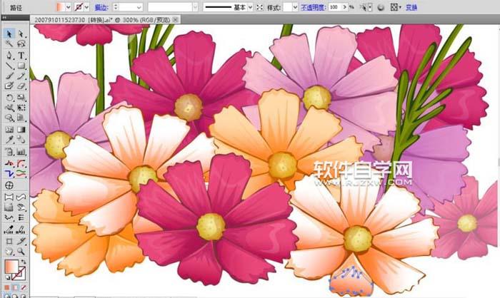 用AI設(shè)計(jì)波斯菊畫法