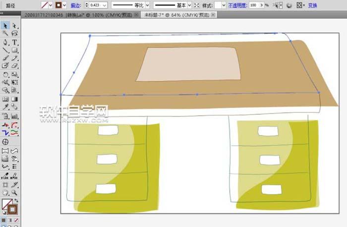 AI怎么畫(huà)老師辦公桌簡(jiǎn)筆畫(huà)