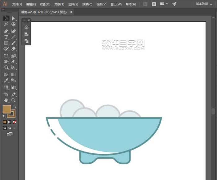 AI怎么畫一碗湯圓簡筆畫