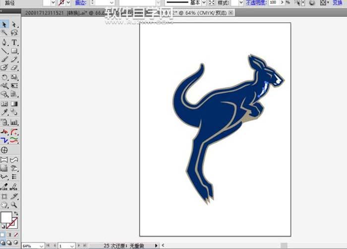 AI怎么繪制袋鼠簡筆畫