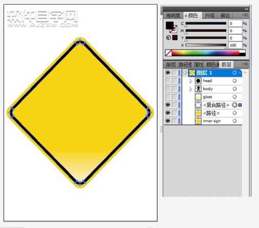 ai怎么繪制行人與修路指示牌