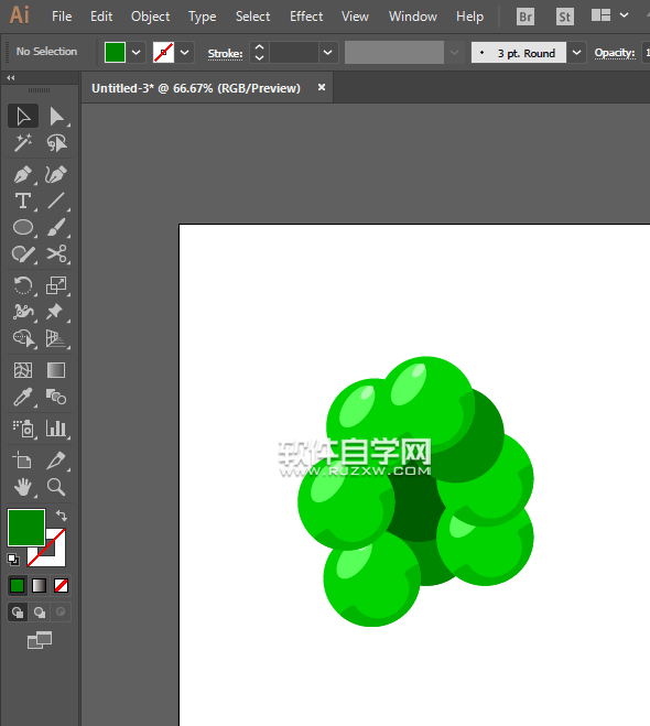ai怎么繪制青葡萄？