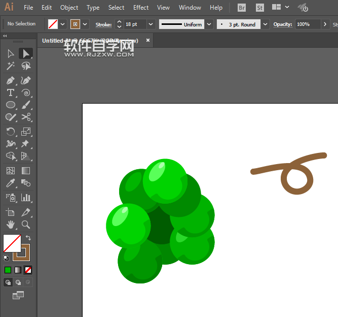 ai怎么繪制青葡萄？