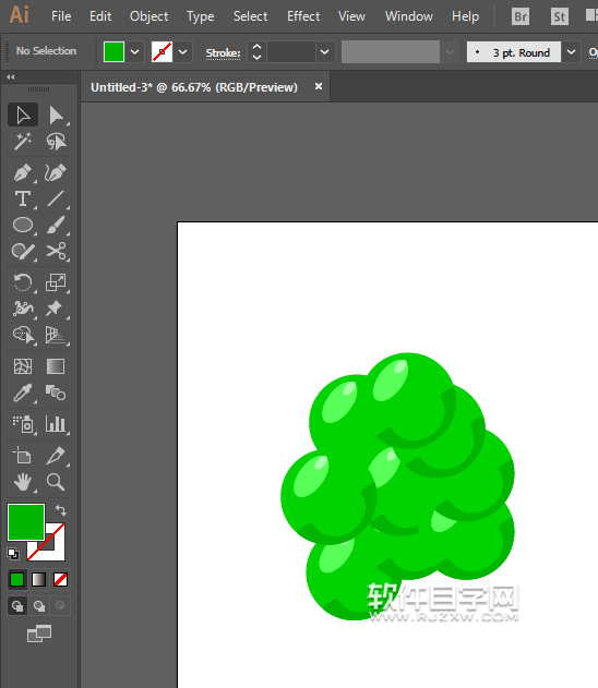 ai怎么繪制青葡萄？