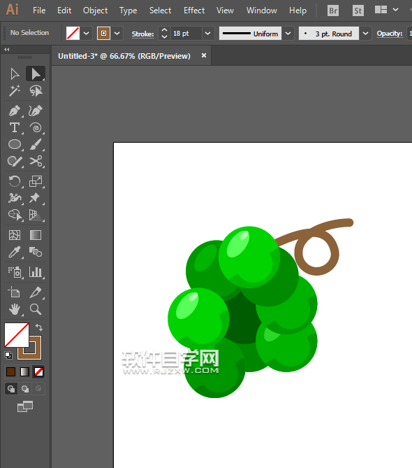 ai怎么繪制青葡萄？
