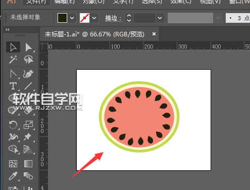 AI怎么繪制西瓜圖標?