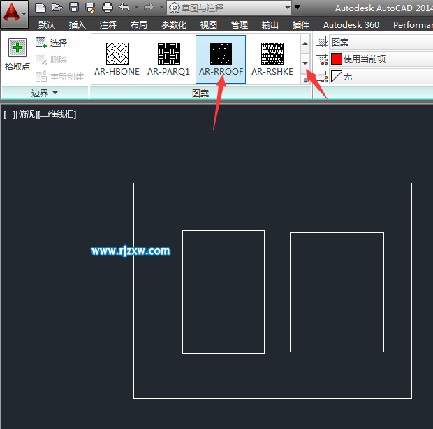 CAD2014如何填充圖案