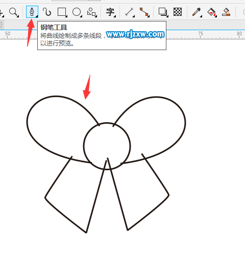 CDR設(shè)計(jì)蝴蝶心結(jié)簡(jiǎn)筆畫教程