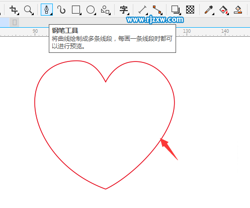 CDR設(shè)計(jì)蝴蝶心結(jié)簡(jiǎn)筆畫教程