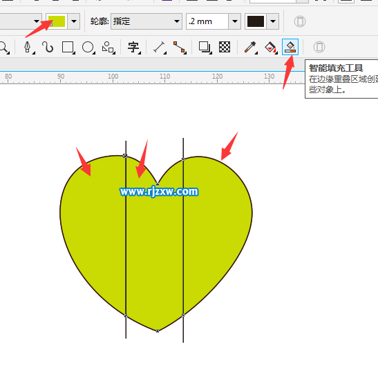 CDR設(shè)計(jì)蝴蝶心結(jié)簡(jiǎn)筆畫教程