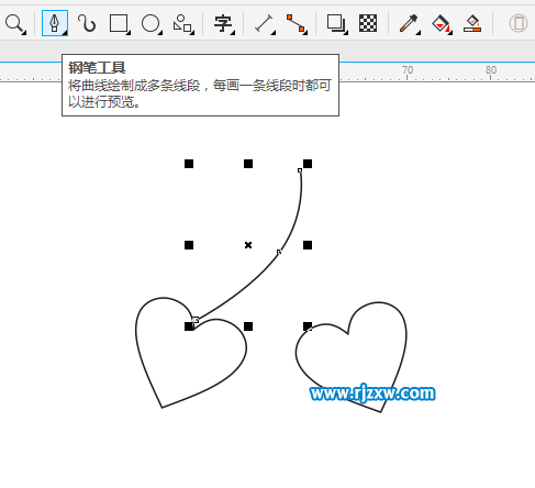 CDR繪制櫻桃心簡筆畫教程