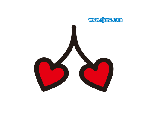 CDR繪制櫻桃心簡筆畫教程