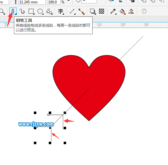 一箭穿心怎么用CDR繪制