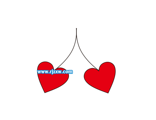 CDR繪制櫻桃心簡筆畫教程
