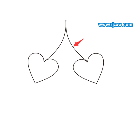 CDR繪制櫻桃心簡筆畫教程