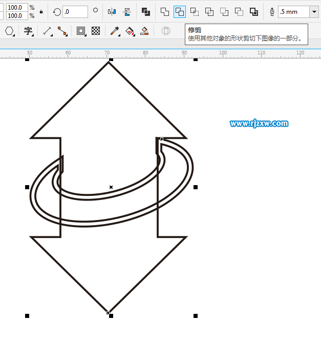 CDR繪制上下箭頭原創教程