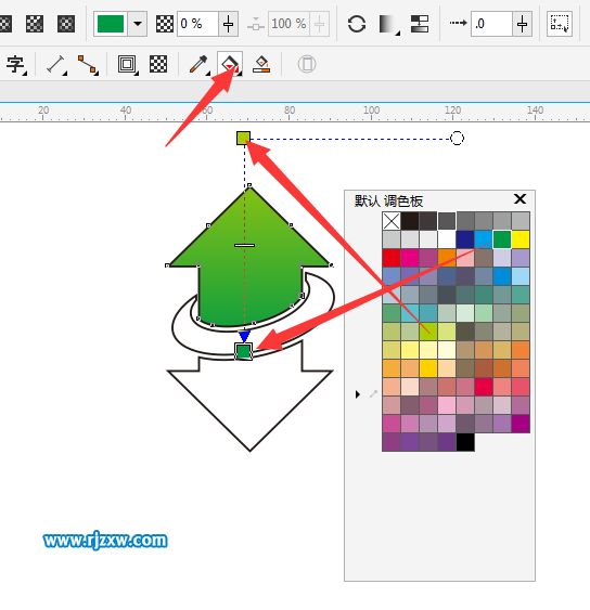CDR繪制上下箭頭原創教程