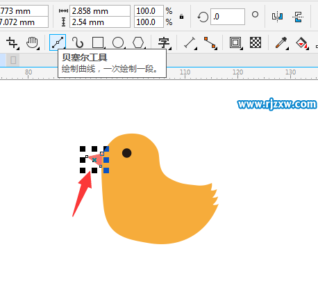 CDR設計小雞簡筆畫教程