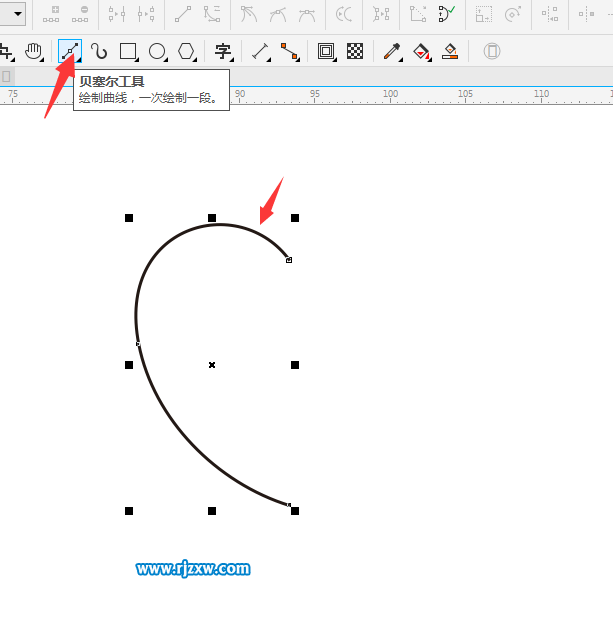 利用CDR節點對齊繪制對稱的心形圖