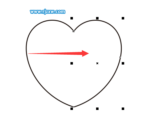 利用CDR節點對齊繪制對稱的心形圖