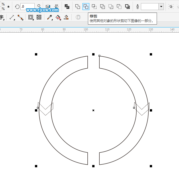 用CDR造形功能修剪圖標(biāo)