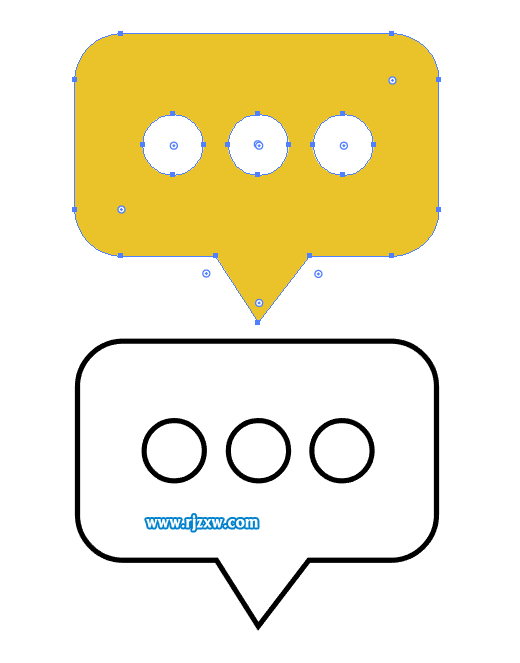 卡通簡易APP信息圖標怎么用AI設計