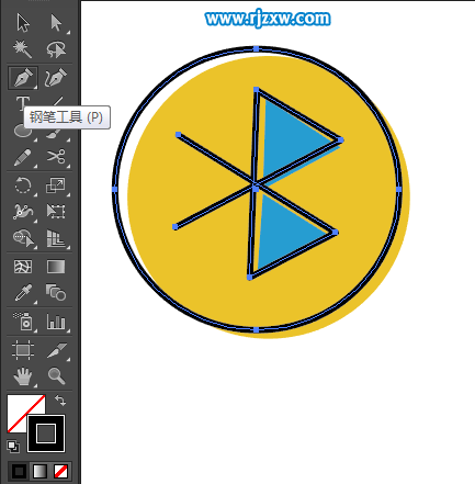 卡通藍牙圖標AI制作教程