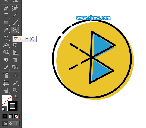 卡通藍牙圖標AI制作教程