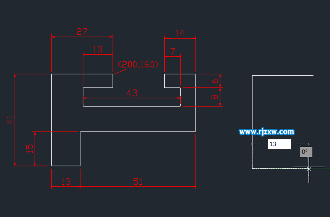 CAD使用鼠標方向與輸參數畫圖