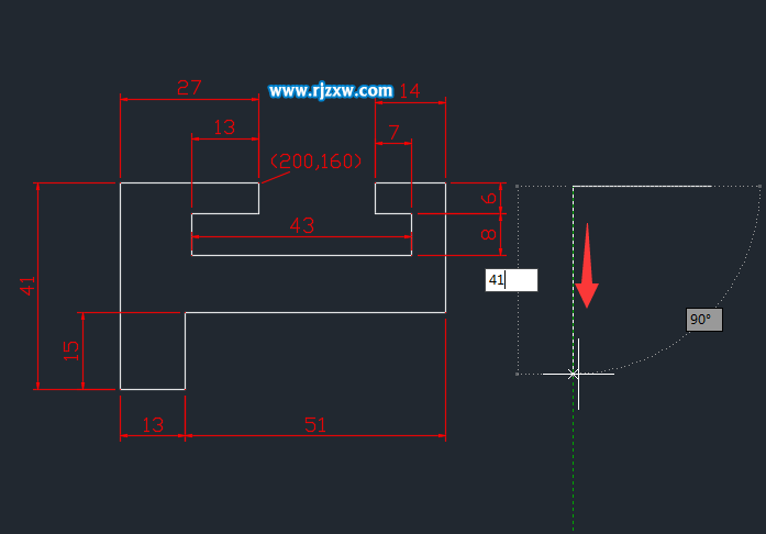 CAD使用鼠標方向與輸參數畫圖