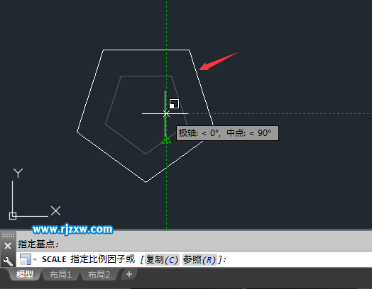 CAD怎么放大多邊形