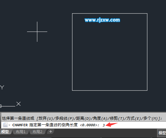 CAD怎么以角度進行倒角處理