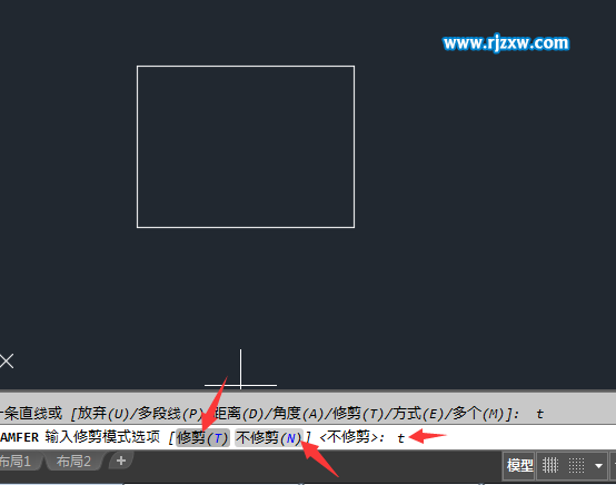 CAD怎么設(shè)置倒角修不修剪處理
