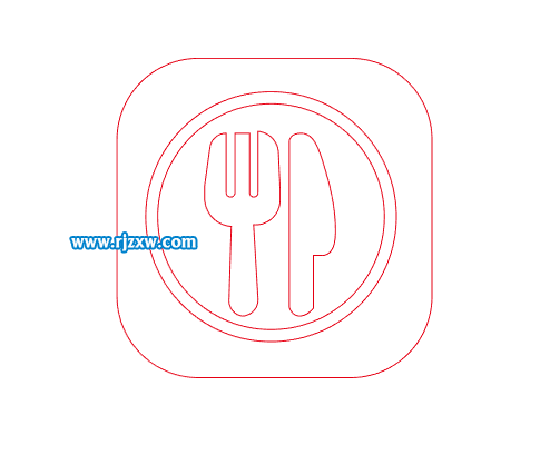 餐具圖標怎么用AI設計