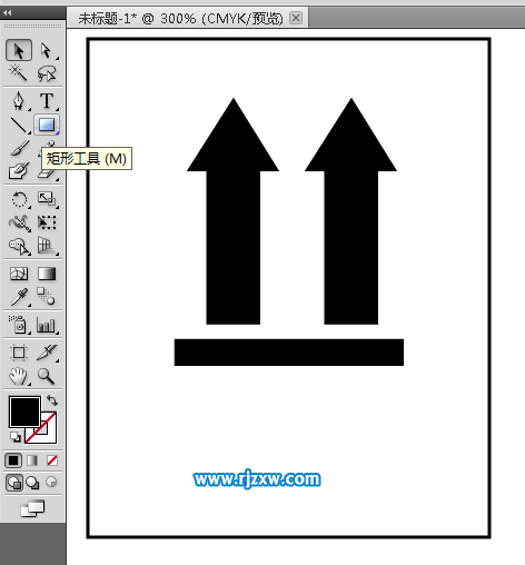 外箱向上圖標怎么用AI設計