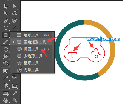 AI繪制游戲中心UI圖標(biāo)教程