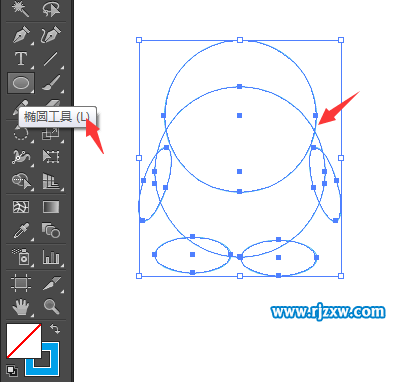 怎么用AI查找路徑來合并企鵝圖標
