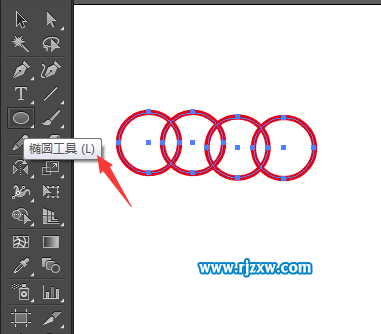 怎么用ai編組快捷鍵來群組四個圓圈