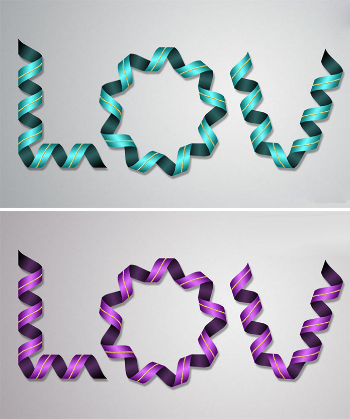 PS制作節(jié)日絲帶效果的文字教程